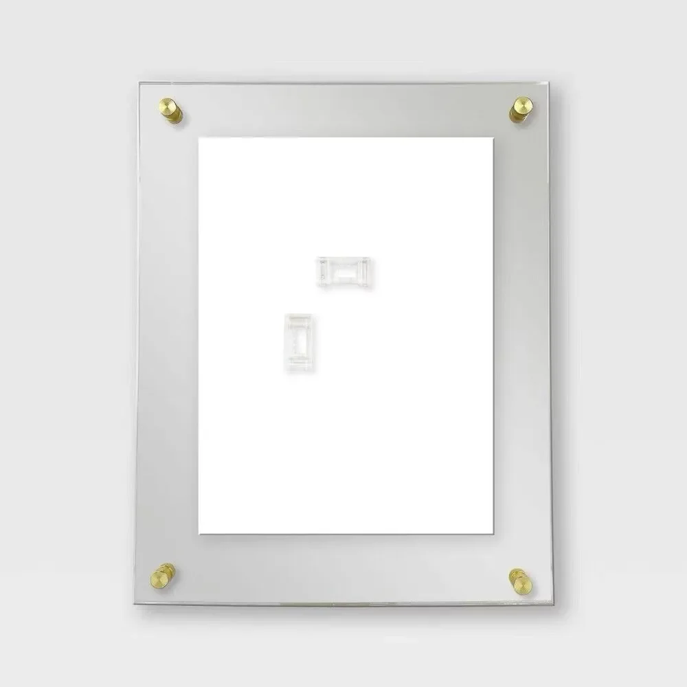 Threshold 11x14 Acrylic Frame Clear Wall Mount Brass Hardware Modern READ